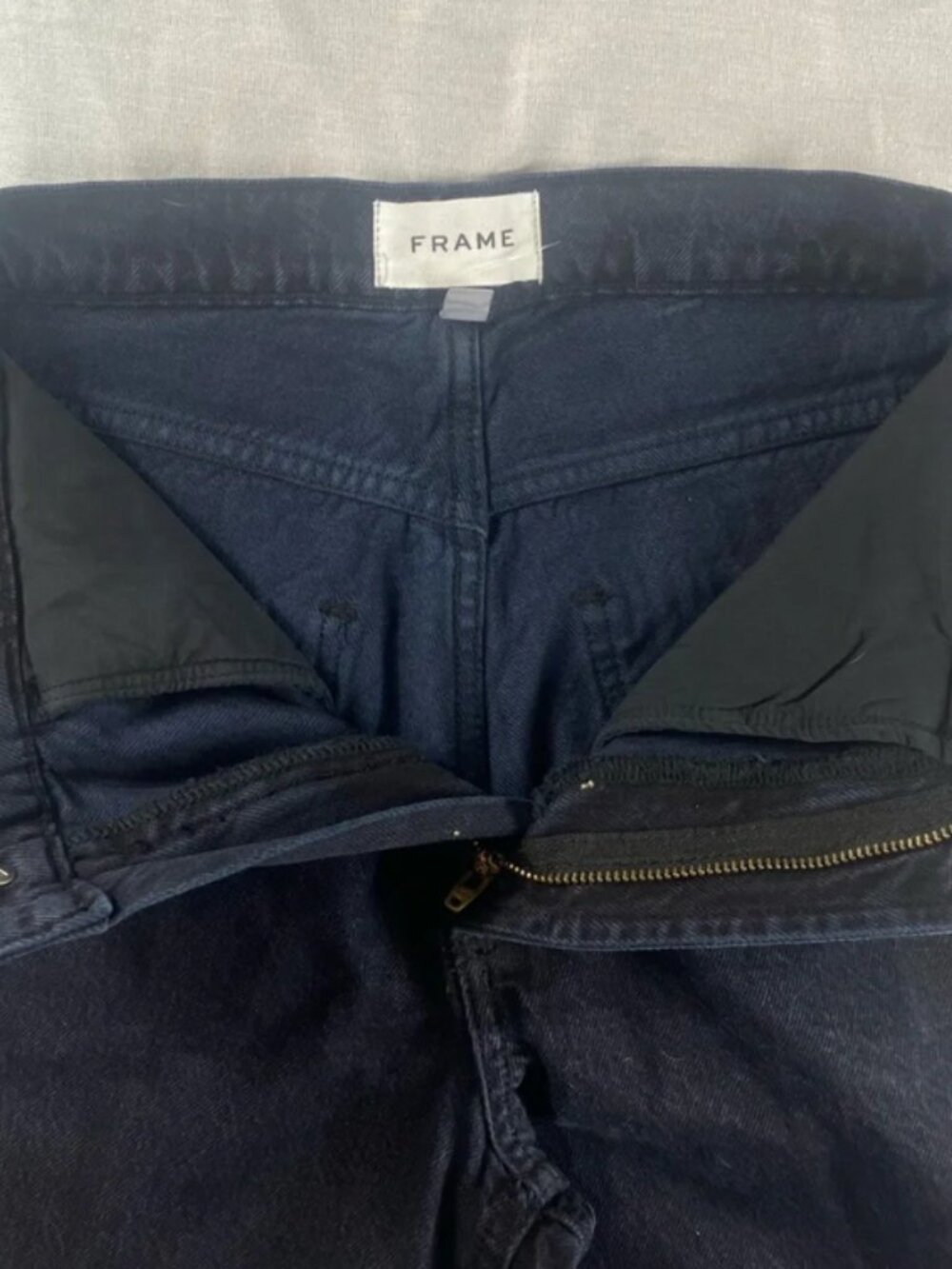 Frame Black Le Pixie High Rise Baggy Raw Released Hem Jeans 24  x 28 inseam - Picture 3 of 11